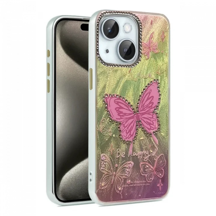 Mey İthalat®  iPhone 14 Kılıf Blade Aynalı Desenli Kapak - Desen 5