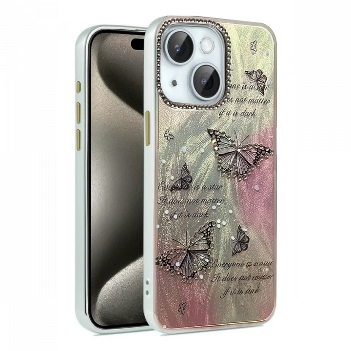 Mey İthalat®  iPhone 14 Kılıf Blade Aynalı Desenli Kapak - Desen 6