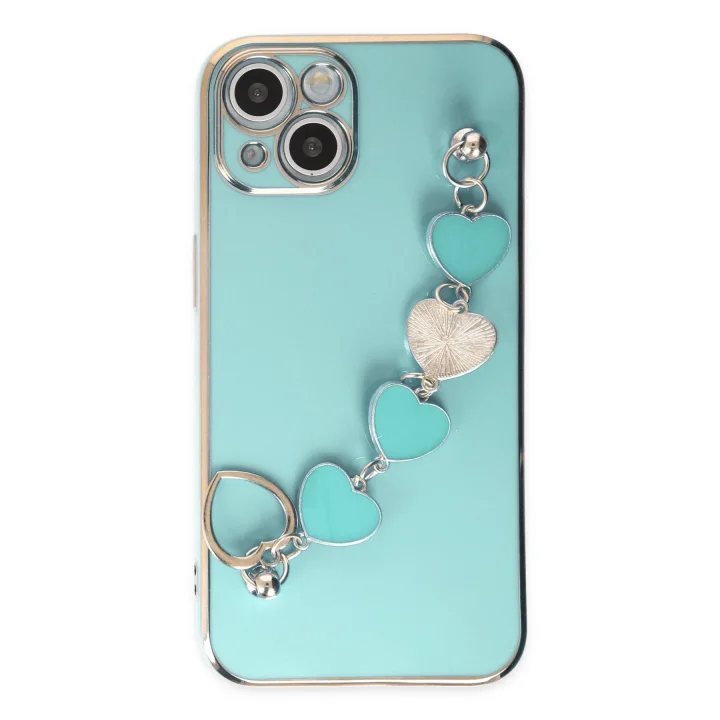 Mey İthalat®  iPhone 14 Kılıf Esila Silikon - Su Yeşili