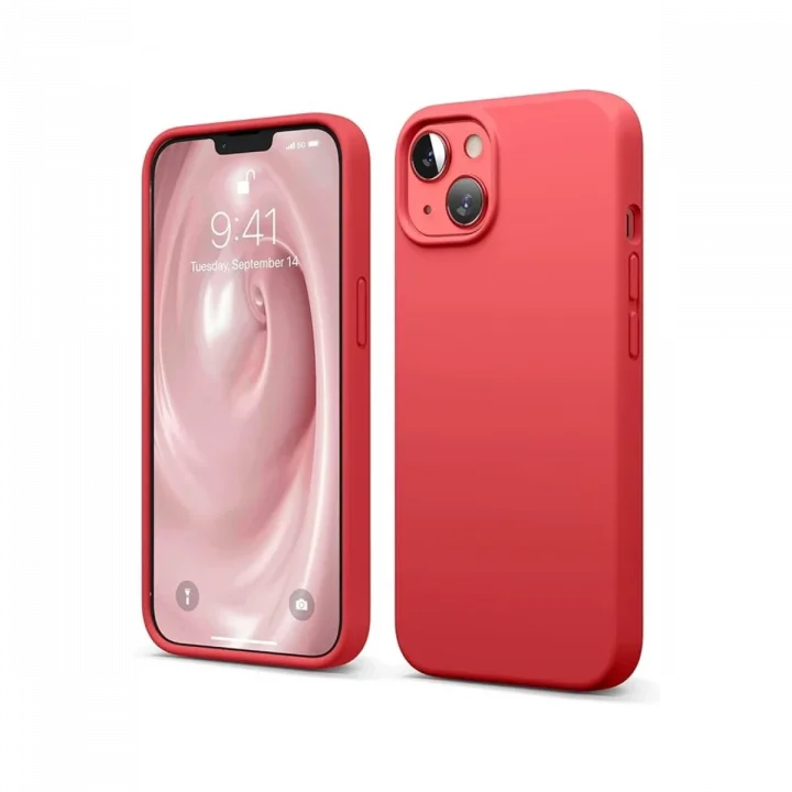 Mey İthalat®   iPhone 14 Kılıf First Silikon - Kırmızı