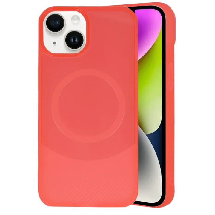 Mey İthalat®  iPhone 14 Kılıf Maya Karbon Kapak - Kırmızı