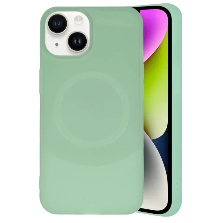 Mey İthalat®  iPhone 14 Kılıf Maya Karbon Kapak - Su Yeşili