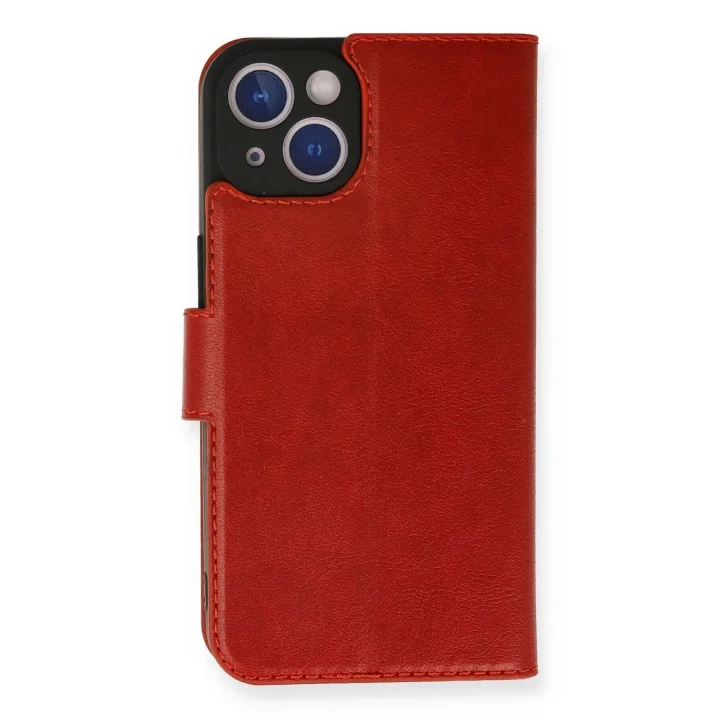 Mey İthalat®  iPhone 14 Kılıf Trend S Plus Kapaklı Kılıf - Kırmızı