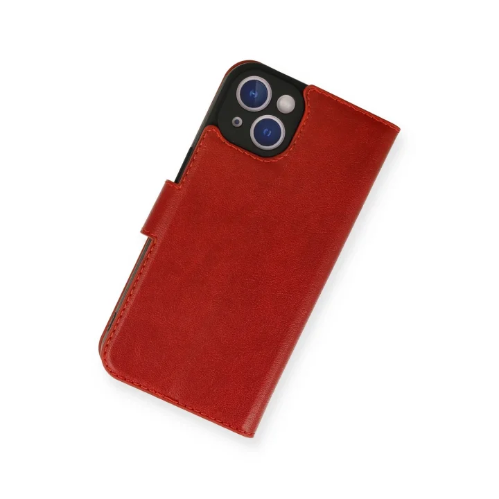 Mey İthalat®  iPhone 14 Kılıf Trend S Plus Kapaklı Kılıf - Kırmızı