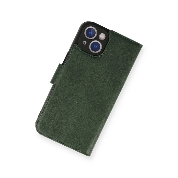 Mey İthalat®  iPhone 14 Kılıf Trend S Plus Kapaklı Kılıf - Yeşil