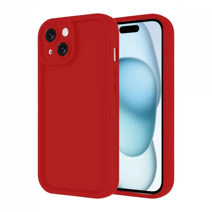Mey İthalat®   iPhone 14 Kılıf Viera Silikon - Kırmızı