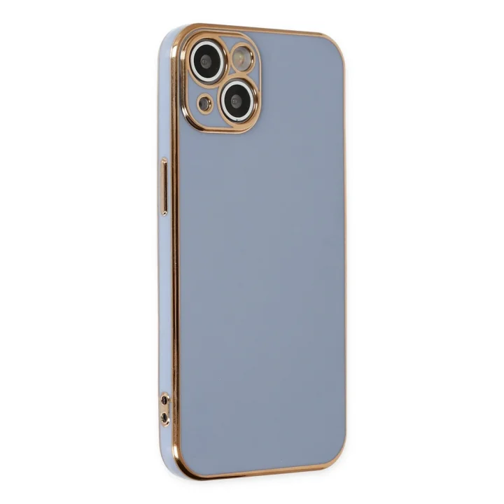 Mey İthalat®  iPhone 14 Kılıf Volet Silikon - Mavi