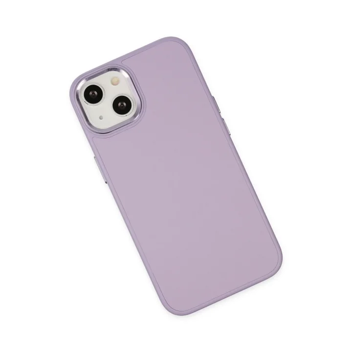Mey İthalat®  iPhone 14 Plus Kılıf Asya Deri Silikon - Lila