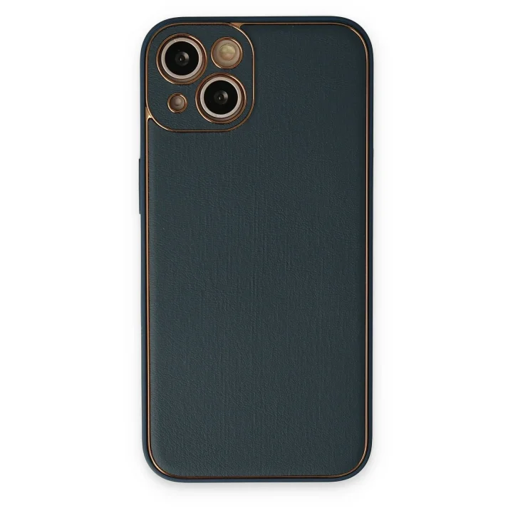 Mey İthalat®  iPhone 14 Plus Kılıf Coco Deri Silikon Kapak - Yeşil