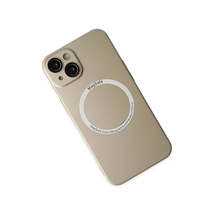 Mey İthalat®  iPhone 14 Plus Kılıf Jack Magneticsafe Lens Silikon - Gold