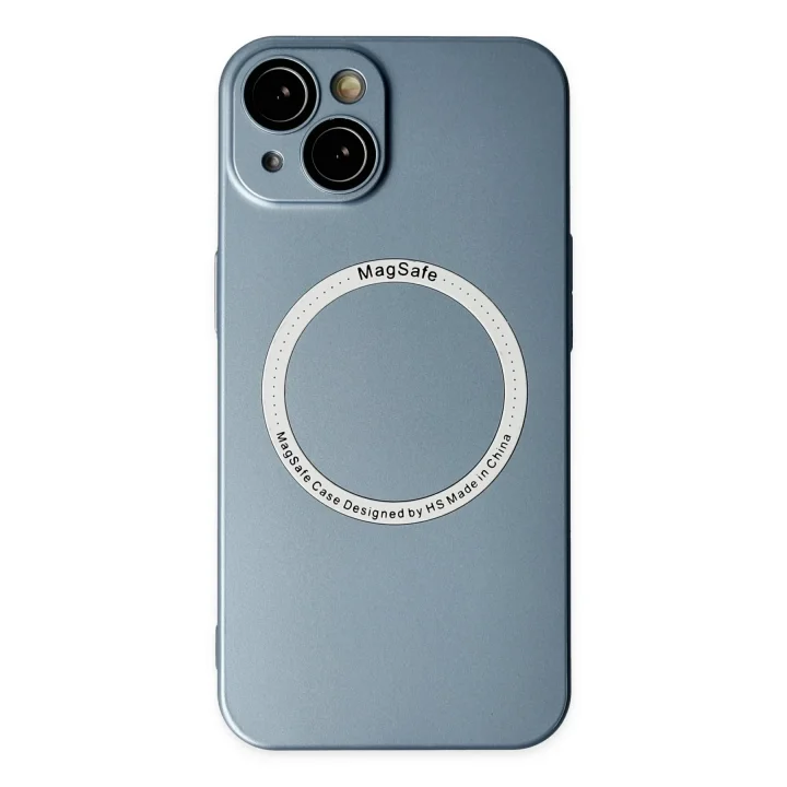 Mey İthalat®  iPhone 14 Plus Kılıf Jack Magneticsafe Lens Silikon - Sierra Blue