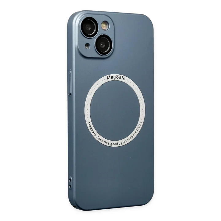 Mey İthalat®  iPhone 14 Plus Kılıf Jack Magneticsafe Lens Silikon - Sierra Blue