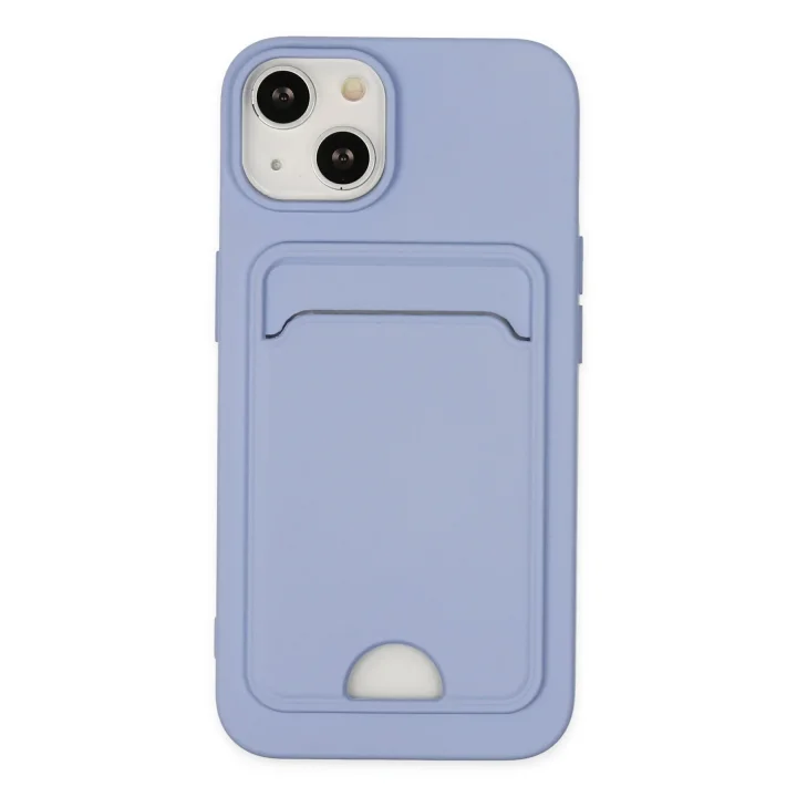 Mey İthalat®  iPhone 14 Plus Kılıf Kelvin Kartvizitli Silikon - Lila