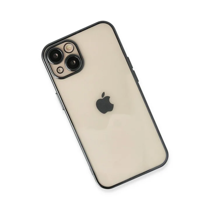 Mey İthalat®  iPhone 14 Plus Kılıf  Lensli Silikon - Siyah