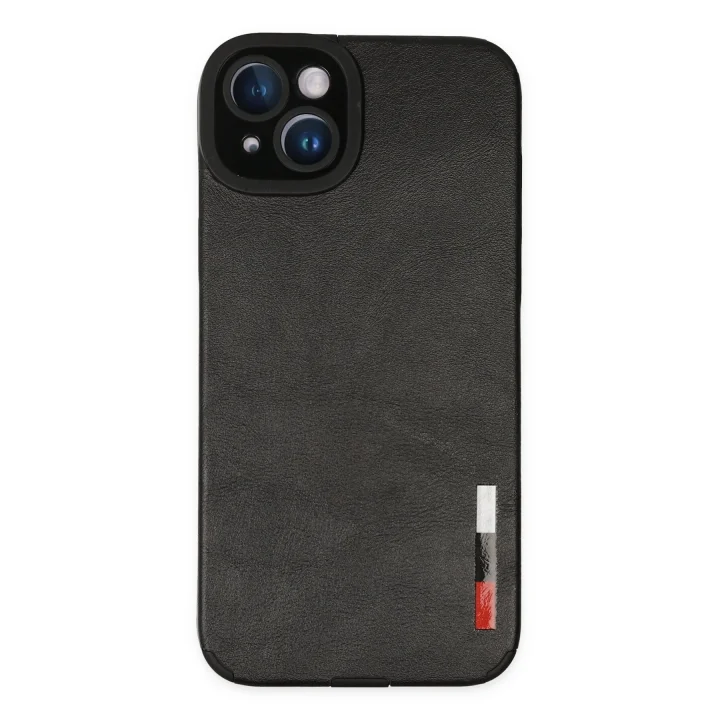Mey İthalat®  iPhone 14 Plus Kılıf Loop Deri Silikon - Siyah
