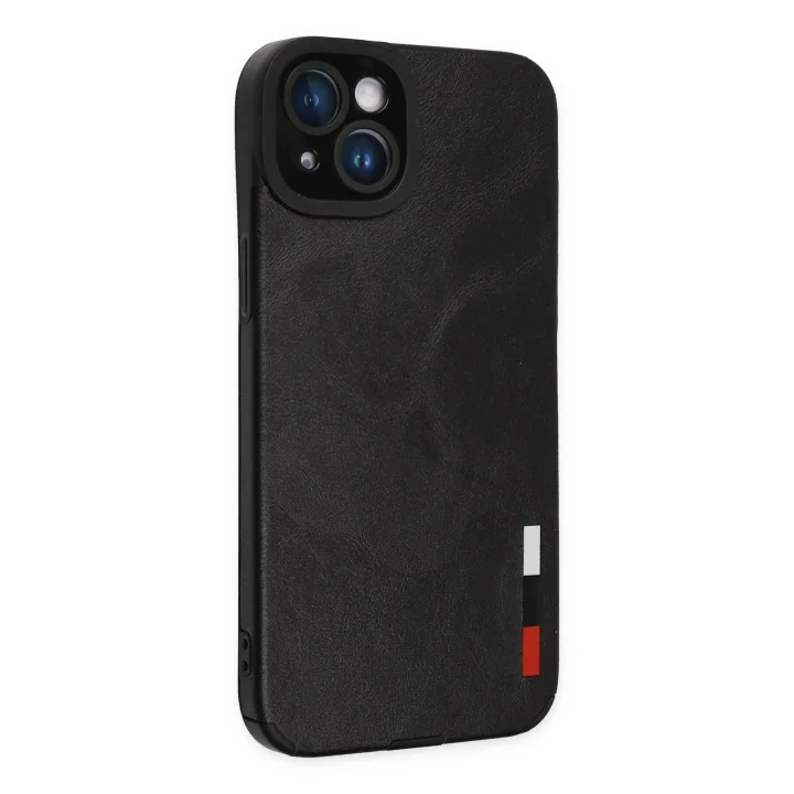 Mey İthalat®  iPhone 14 Plus Kılıf Loop Deri Silikon - Siyah