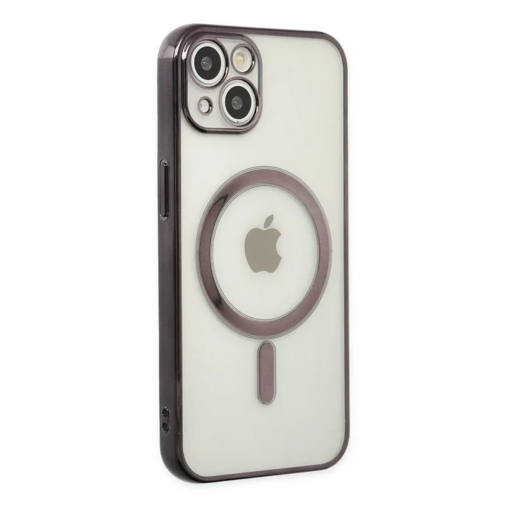 Mey İthalat®  iPhone 14 Plus Kılıf Magneticsafe Lazer Silikon - Siyah