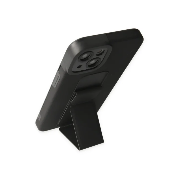 Mey İthalat®  iPhone 14 Plus Kılıf Mega Standlı Silikon - Siyah