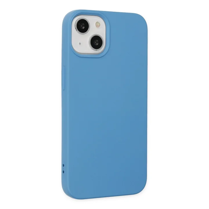 Mey İthalat®  iPhone 14 Plus Kılıf Nano içi Kadife Silikon - Mavi