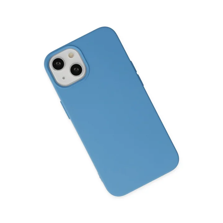 Mey İthalat®  iPhone 14 Plus Kılıf Nano içi Kadife Silikon - Mavi