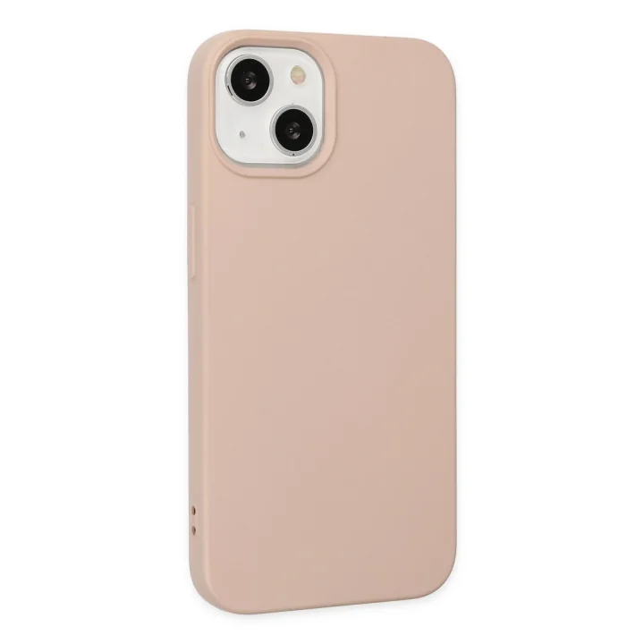 Mey İthalat®  iPhone 14 Plus Kılıf Nano içi Kadife Silikon - Pudra