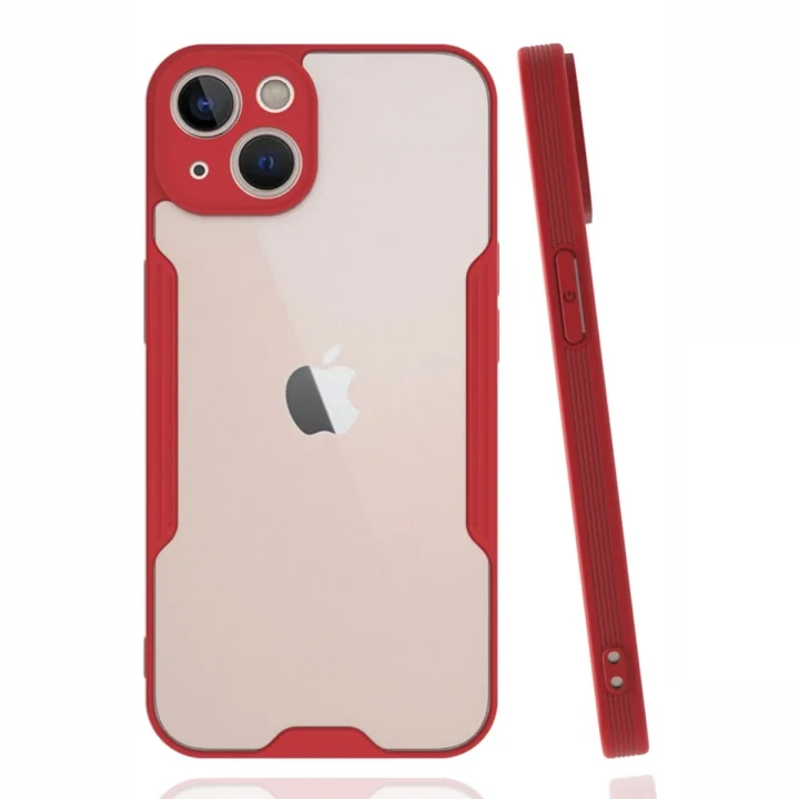 Mey İthalat®  iPhone 14 Plus Kılıf Platin Silikon - Kırmızı