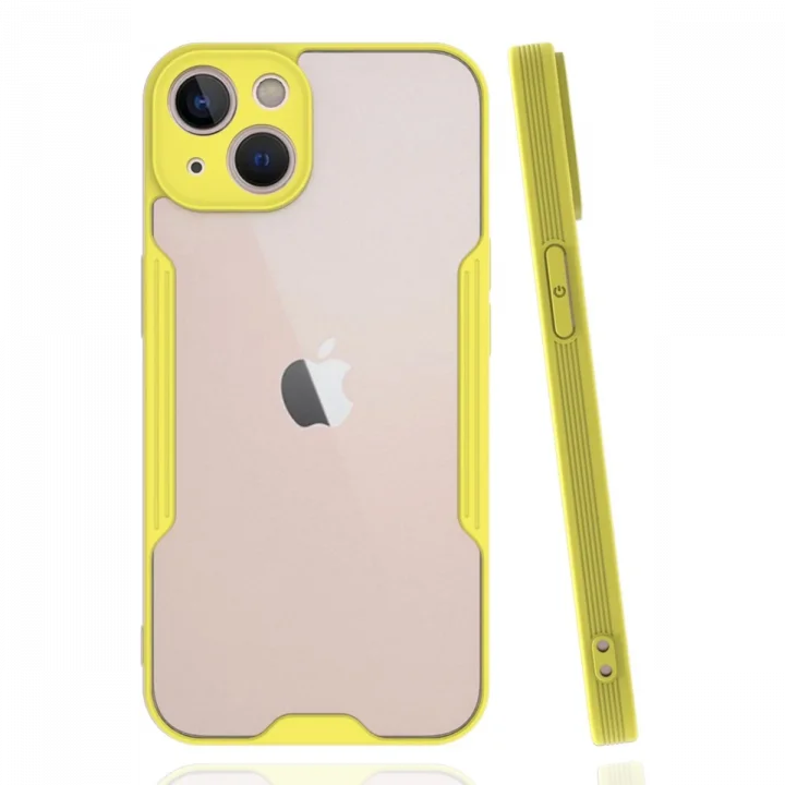 Mey İthalat®  iPhone 14 Plus Kılıf Platin Silikon - Sarı