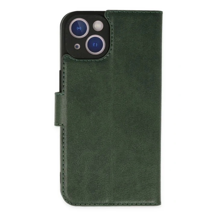 Mey İthalat®  iPhone 14 Plus Kılıf Trend S Plus Kapaklı Kılıf - Yeşil