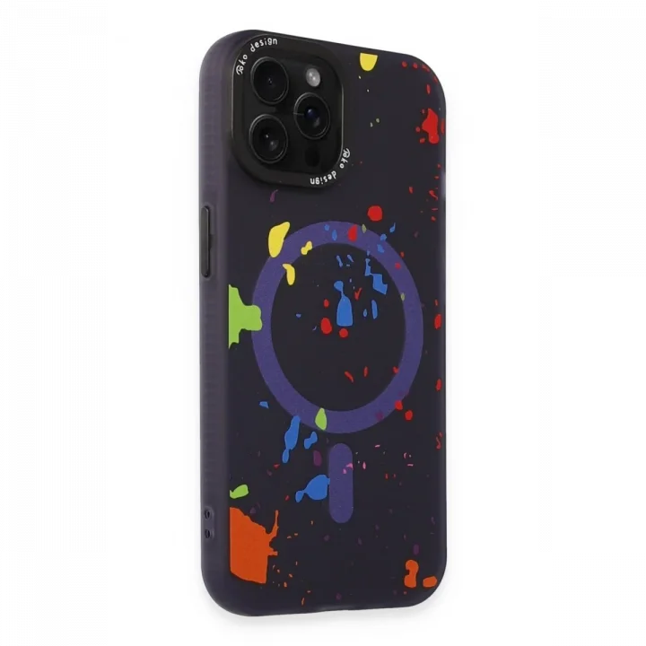Mey İthalat®   iPhone 14 Pro Colorful Magsafe Kapak - Derin Mor