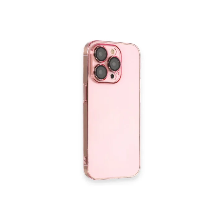 Mey İthalat®  iPhone 14 Pro Kılıf Armada Lensli Kapak - Rose Gold