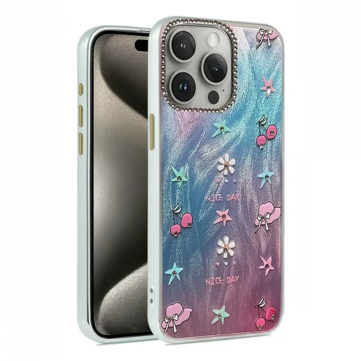 Mey İthalat®  iPhone 14 Pro Kılıf Blade Aynalı Desenli Kapak - Desen 4