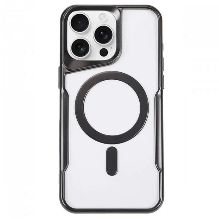 Mey İthalat®   iPhone 14 Pro Kılıf Boyi Magsafe Silikon Kapak - Siyah