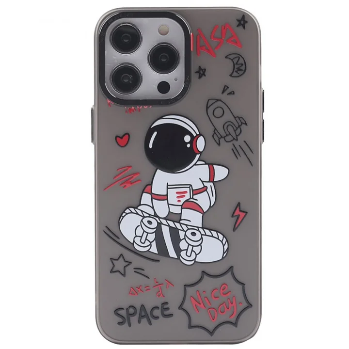 Mey İthalat®  iPhone 14 Pro Kılıf  Desenli Kapak -  Siyah - 1