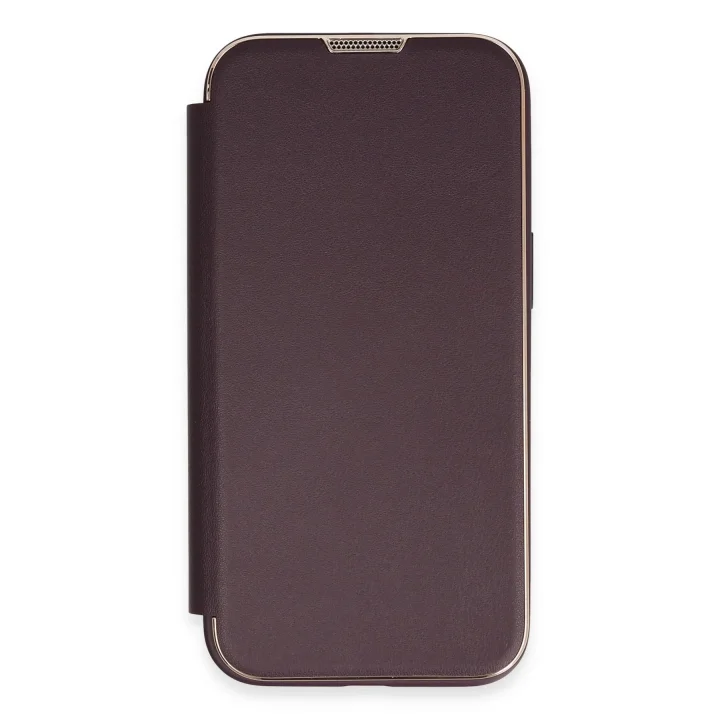 Mey İthalat®  iPhone 14 Pro Kılıf Dolpin Kapaklı - Derin Mor