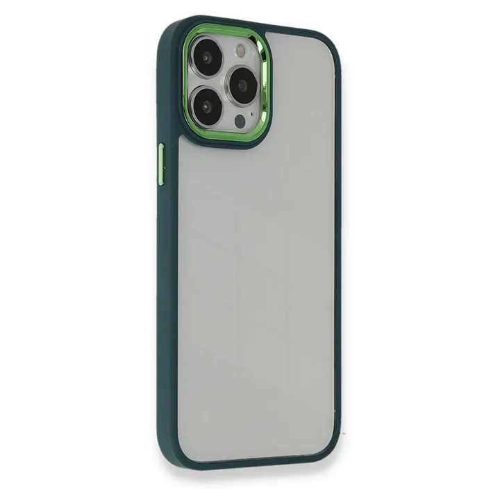 Mey İthalat®  iPhone 14 Pro Kılıf Dora Kapak - Haki Yeşil