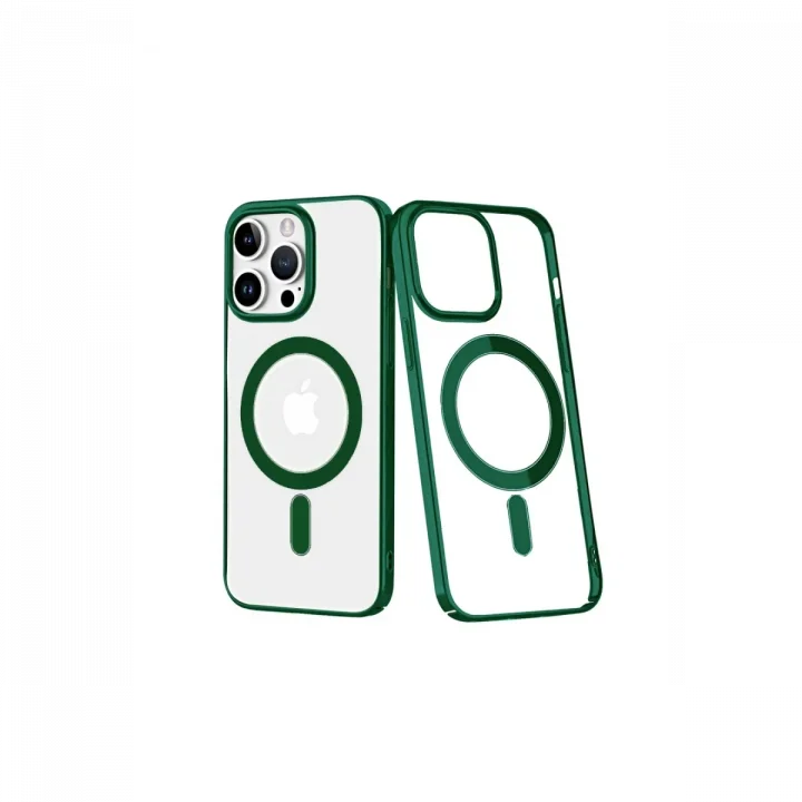 Mey İthalat®  iPhone 14 Pro Kılıf Element Magneticsafe Sert Kapak - Köknar Yeşili