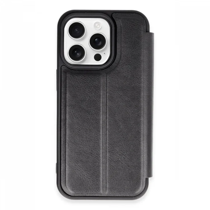 Mey İthalat®   iPhone 14 Pro Kılıf Flip Cover - Siyah