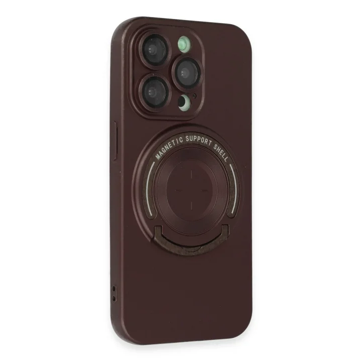 Mey İthalat®  iPhone 14 Pro Kılıf Lukka Magneticsafe Kapak - Kahverengi