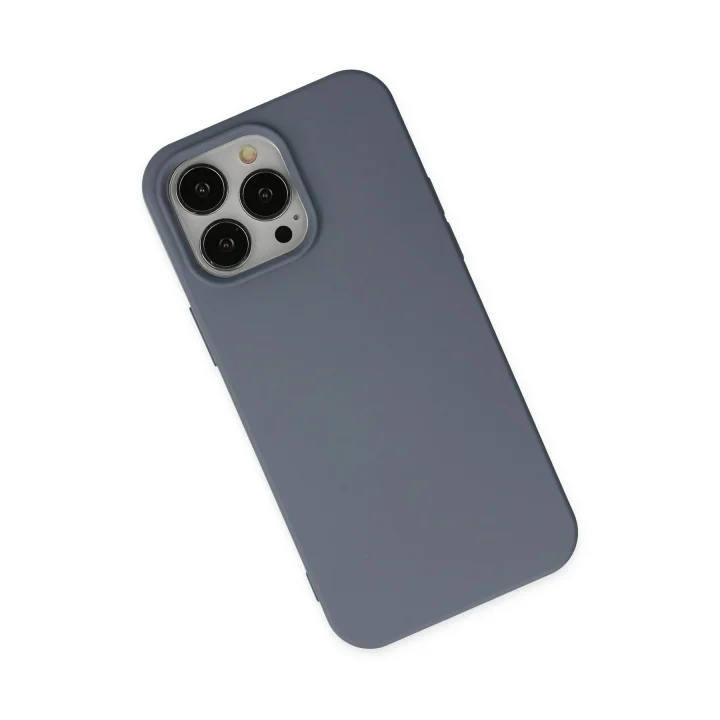 Mey İthalat®  iPhone 14 Pro Kılıf Nano içi Kadife Silikon - Gri