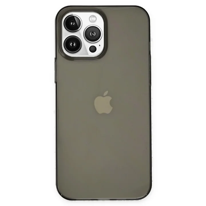 Mey İthalat®  iPhone 14 Pro Kılıf Pc Sert Şeffaf Kapak - Siyah
