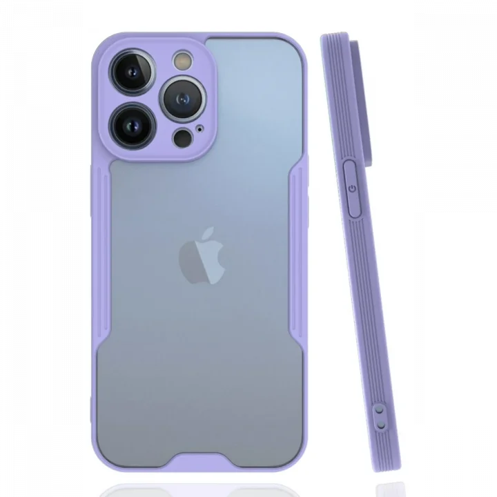 Mey İthalat®  iPhone 14 Pro Kılıf Platin Silikon - Lila