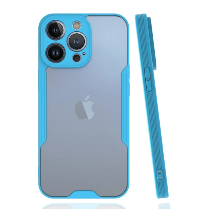 Mey İthalat®  iPhone 14 Pro Kılıf Platin Silikon - Mavi