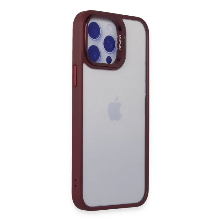 Mey İthalat®  iPhone 14 Pro Kılıf Roblox Lens Standlı Kapak - Bordo