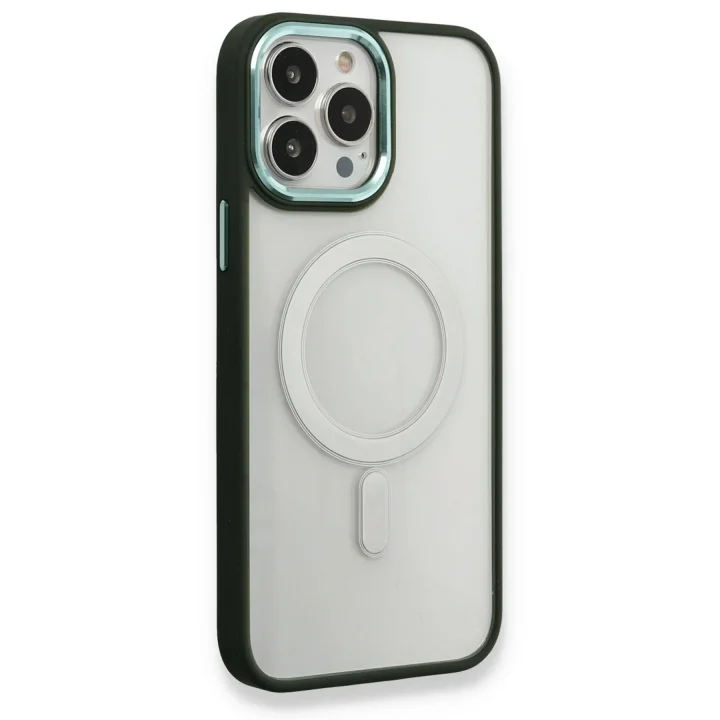 Mey İthalat®  iPhone 14 Pro Kılıf Room Magneticsafe Silikon - Köknar Yeşili