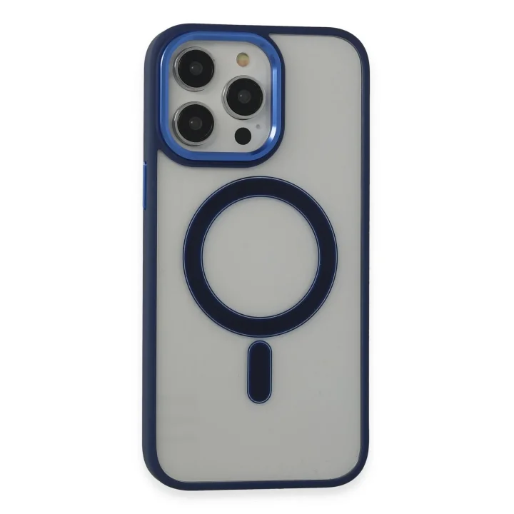 Mey İthalat®  iPhone 14 Pro Kılıf Room Magneticsafe Silikon - Lacivert