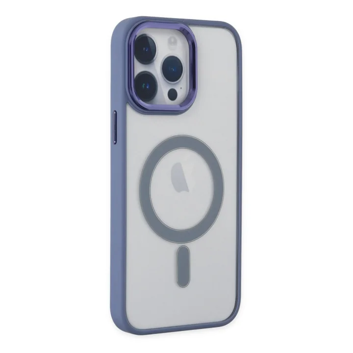 Mey İthalat®  iPhone 14 Pro Kılıf Room Magneticsafe Silikon - Sierra Blue