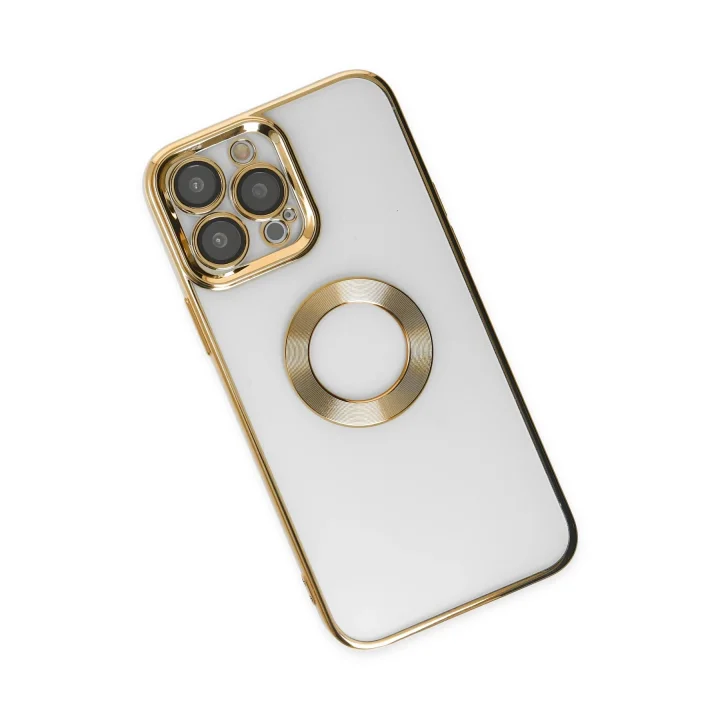Mey İthalat®  iPhone 14 Pro Kılıf Slot Silikon - Gold