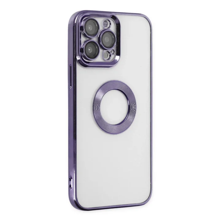 Mey İthalat®  iPhone 14 Pro Kılıf Slot Silikon - Mor