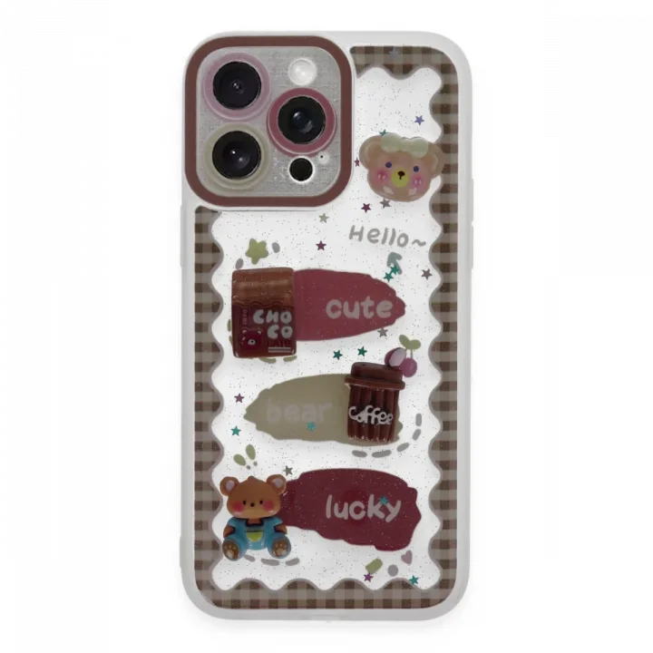 Mey İthalat®   iPhone 14 Pro Kılıf Sweet Desenli Silikon Kapak - Şeffaf