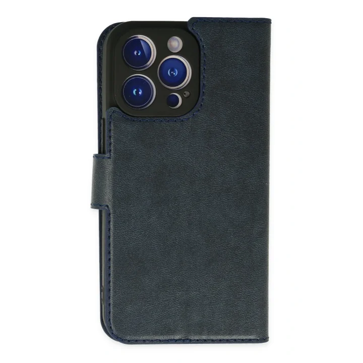 Mey İthalat®  iPhone 14 Pro Kılıf Trend S Plus Kapaklı Kılıf - Lacivert